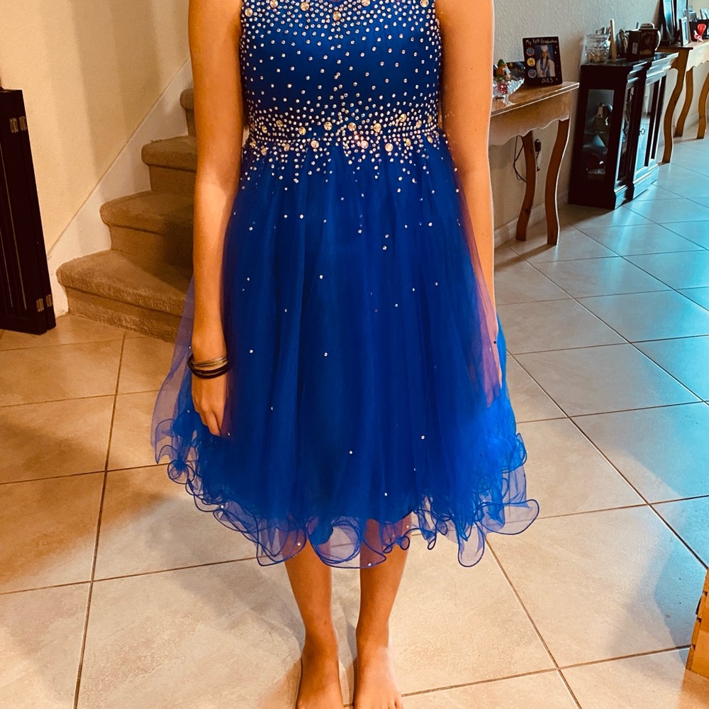 Blue tulle princess couture dress worn only once